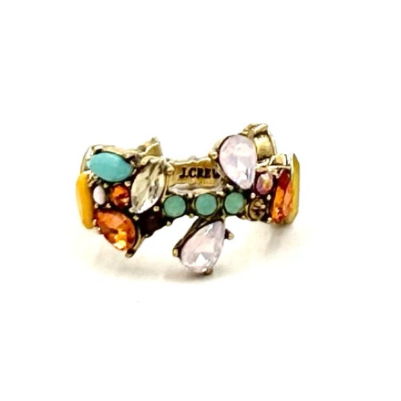 J. Crew Multi Rhinestone Ring Sz 6 Vintage - Picture 1 of 10